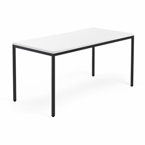 Psací stůl QBUS, 4 nohy, 1600x800 mm, černý rám, bílá