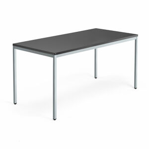 Psací stůl QBUS, 4 nohy, 1600x800 mm, stříbrný rám, černá