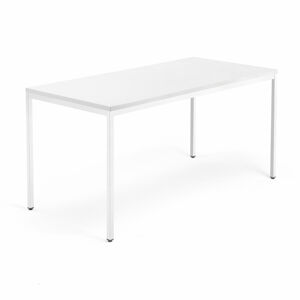 Psací stůl QBUS, 4 nohy, 1600x800 mm, bílý rám, bílá