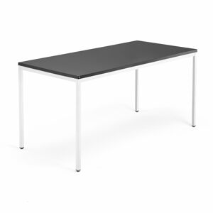 Psací stůl QBUS, 4 nohy, 1600x800 mm, bílý rám, černá