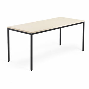Psací stůl QBUS, 4 nohy, 1800x800 mm, černý rám, bříza
