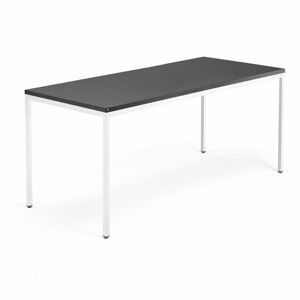Psací stůl QBUS, 4 nohy, 1800x800 mm, bílý rám, černá