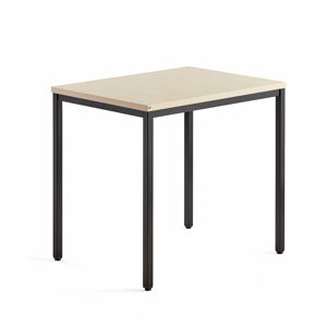 Přídavný stůl MODULUS, 4 nohy, 800x600 mm, černý rám, bříza