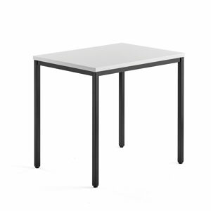 Přídavný stůl MODULUS, 4 nohy, 800x600 mm, černý rám, bílá