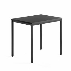 Přídavný stůl MODULUS, 4 nohy, 800x600 mm, černý rám, černá