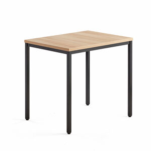 Přídavný stůl MODULUS, 4 nohy, 800x600 mm, černý rám, dub