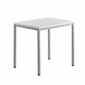 Přídavný stůl MODULUS, 4 nohy, 800x600 mm, stříbrný rám, bílá