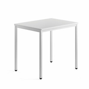 Přídavný stůl MODULUS, 4 nohy, 800x600 mm, bílý rám, bílá