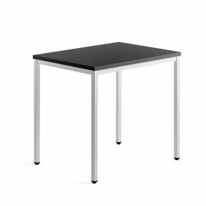 Přídavný stůl MODULUS, 4 nohy, 800x600 mm, bílý rám, černá