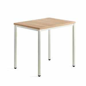 Přídavný stůl MODULUS, 4 nohy, 800x600 mm, bílý rám, dub