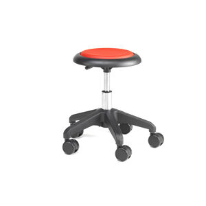 Stolička na kolečkách MICRO, 380-510 mm, umělá kůže, červená