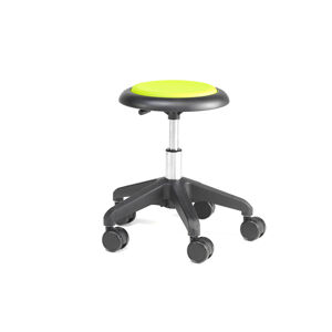 Stolička na kolečkách MICRO, 380-510 mm, umělá kůže, zelená