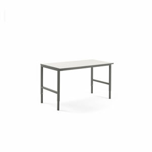 Pracovní stůl CARGO, 1600x750 mm, bílá laminátová deska, šedý rám