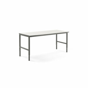 Pracovní stůl CARGO, 2000x750 mm, bílá laminátová deska, šedý rám