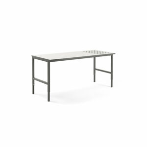 Pracovní stůl CARGO, s kuličkami, 2000x750 mm, bílá deska, šedý rám