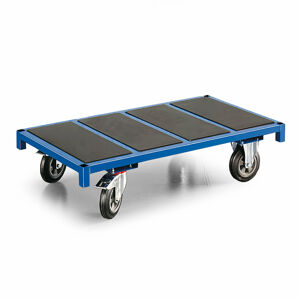Plošinový vozík EMBARK, 600 kg, 1300x700x250 mm, modrý