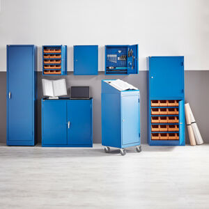 Kovová skříňka SERVE, 900x950x450 mm, modrá