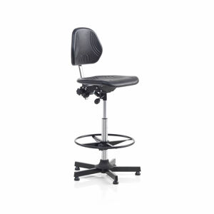 Dílenská pracovní židle RANDWICK, 630x880 mm, opěrný kruh, černá
