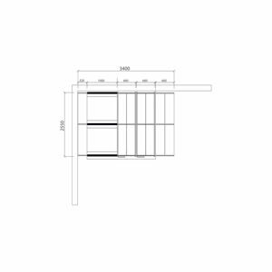 Posuvné regály TRANSFORM, cca 8,7 m², 80 m polic, 3400x2550 mm