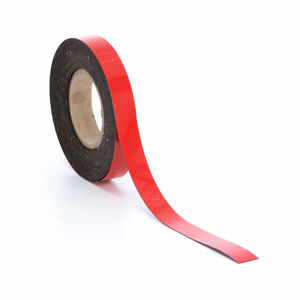 Popisovatelná magnetická páska, 25 mm, délka 20 m, červená