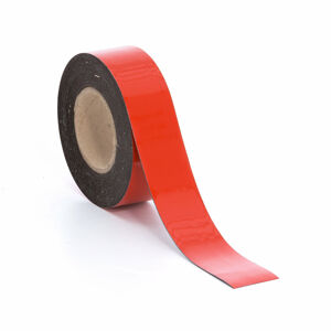 Popisovatelná magnetická páska, 50 mm, délka 20 m, červená