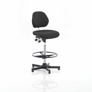 Pracovní židle AUGUSTA, 650-900 mm, opěrný kruh, textilní potah, černá