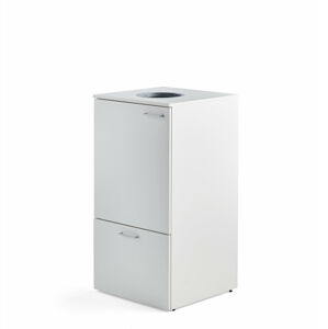 Skříňka na tříděný odpad FAHRENHEIT, 1 zásuvka, 1x 90l a 2x 25l plastová nádoba, bílá