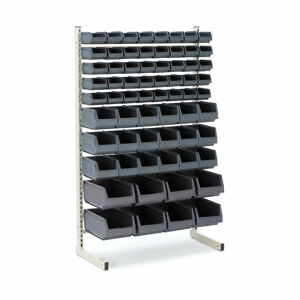 Stojan s 66 plastovými boxy