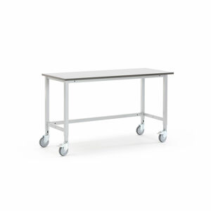 Pojízdný dílenský stůl MOTION, 1500x600 mm, šedá deska HPL