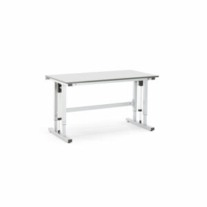 Pracovní stůl MOTION, elektrické polohování, 300 kg, 1500x800 mm, HPL, šedá
