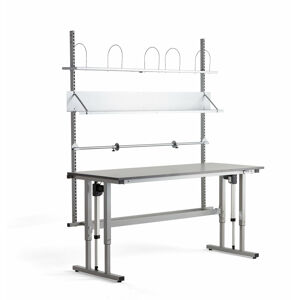 Balicí stůl MOTION, elektricky nastavitelná výška, 2000x800 mm, šedá