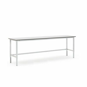 Pracovní stůl MOTION, 2500x600 mm, nosnost 400 kg, šedá deska HPL