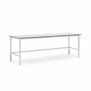 Pracovní stůl MOTION, 2500x800 mm, nosnost 400 kg, šedá deska HPL