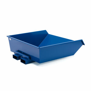 Výklopný kontejner HEAP, nízký, 900 l, modrý