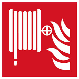 Požární hadice - značka, PES, samolepicí, 100x100 mm