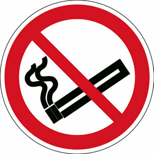 Zákaz kouření - značka, PES, samolepicí, Ø 100 mm