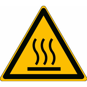 Pozor nebezpečí popálení - značka, PES, samolepicí, 200x200 mm