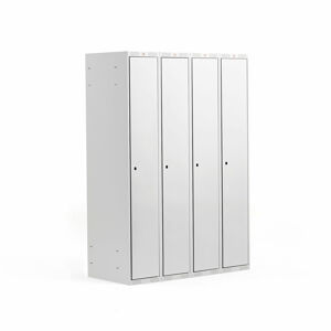 Šatní skříňka CLASSIC, 4 sekce, 1740x1200x550 mm, šedá, šedé dveře
