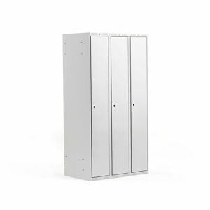 Šatní skříňka CLASSIC, 3 sekce, 1740x900x550 mm, šedá, šedé dveře