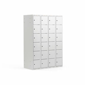 Boxová šatní skříň CLASSIC, 4 sekce, 24 boxů, 1740x1200x550 mm, šedá, šedé dveře