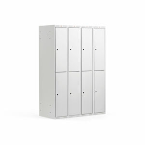 Boxová šatní skříň CLASSIC, 4 sekce, 8 boxů, 1740x1200x550 mm, šedá, šedé dveře