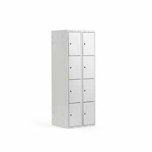 Boxová šatní skříň CLASSIC, 2 sekce, 8 boxů, 1740x600x550 mm, šedá, šedé dveře