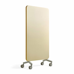 Skleněná tabule s akustickým panelem MARY, mobilní, 1000x1960 mm, žlutá