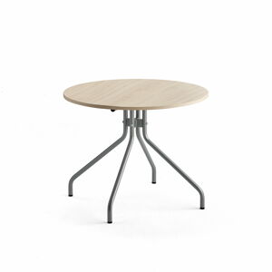 Stůl AROUND, Ø900 mm, stříbrná, bříza