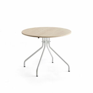Stůl AROUND, Ø900 mm, bílá, bříza