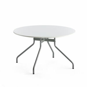 Stůl AROUND, Ø1200 mm, stříbrná, bílá