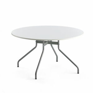 Stůl AROUND, Ø1300 mm, stříbrná, bílá