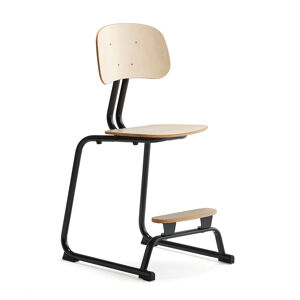Školní židle YNGVE, ližinová podnož, výška 520 mm, antracitově šedá/bříza