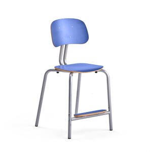 Školní židle YNGVE, 4 nohy, výška 520 mm, stříbrná/modrá