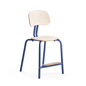 Školní židle YNGVE, 4 nohy, výška 520 mm, tmavě modrá/bříza